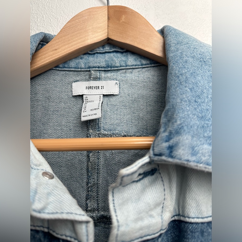 Forever 21 Patchwork Denim Jean Jacket - image 2